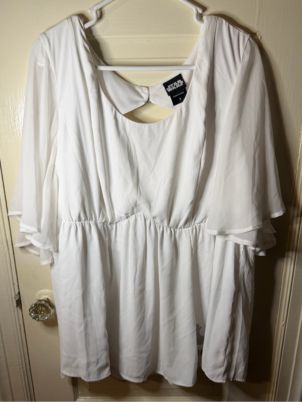 Star Wars White Peplum Flutter Sleeve Tunic